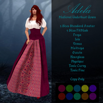 Second Life Marketplace - DI: Adela Medieval Gown V2